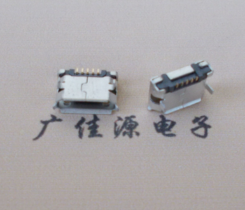 绵阳Micro USB卷口 B型(无柱）插板脚间距6.4普通端子