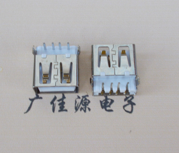 绵阳USB母座接口 AF90度沉板1.9引脚4P插件白胶芯直边