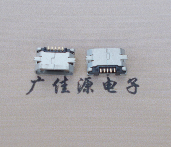 绵阳Micro USB平口全贴板 鱼叉脚5.0长带定位柱加焊盘