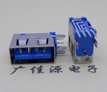 绵阳USB 测插2.0母座 短体10.0MM 接口 蓝色胶芯