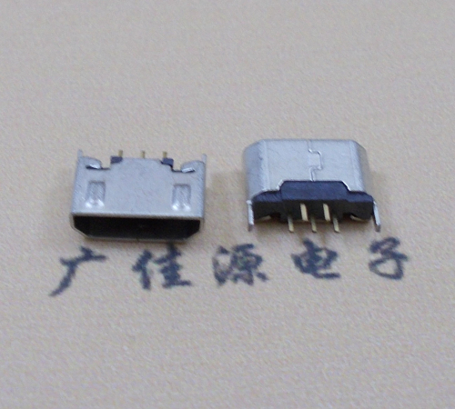 绵阳迈克USB 180度母座5p直插带地脚1.5端子直口