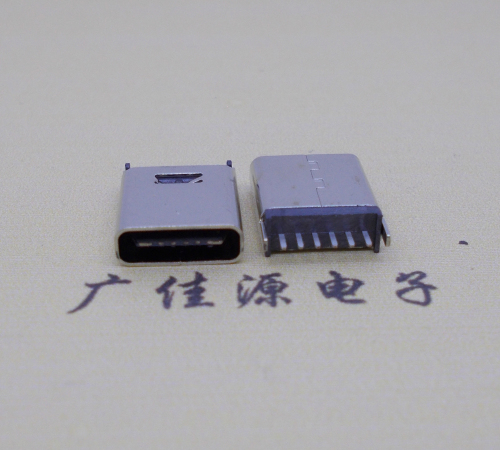 绵阳直立式插板Type-C6p母座连接器高H=10.0mm