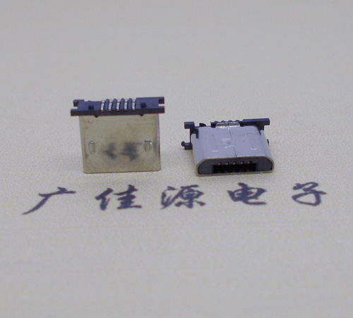 绵阳MICRO USB 5P公头短体5.6mm立贴带柱无卡勾