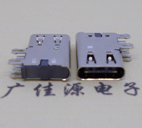 绵阳侧插USB3.1接头座子.90度type-c母座.6p侧插连接器